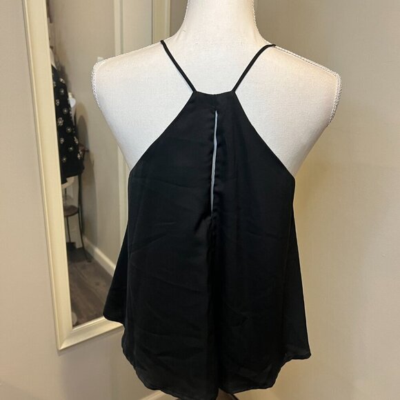 JOA Los Angeles Black Beaded Halter Camisole, Size Medium - Picture 8 of 14